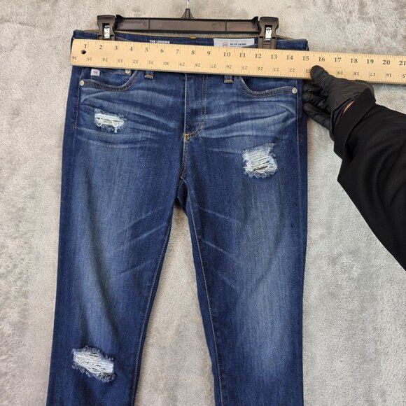 AG Adriano Goldschmied Jeans Womens 26R Blue Legging Super Skinny Distressed - Picture 4 of 14